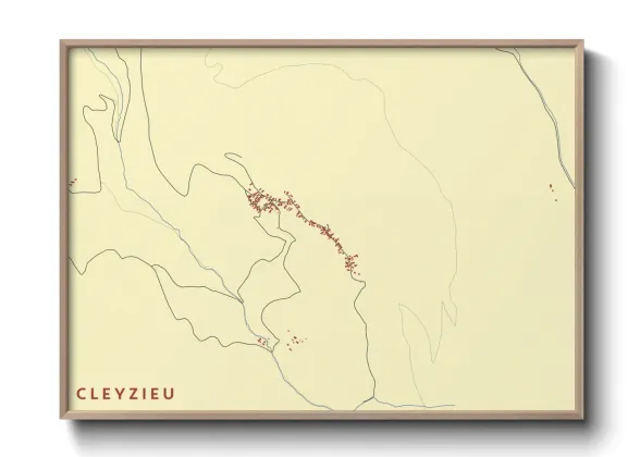 Une affiche de carte sur Cleyzieu