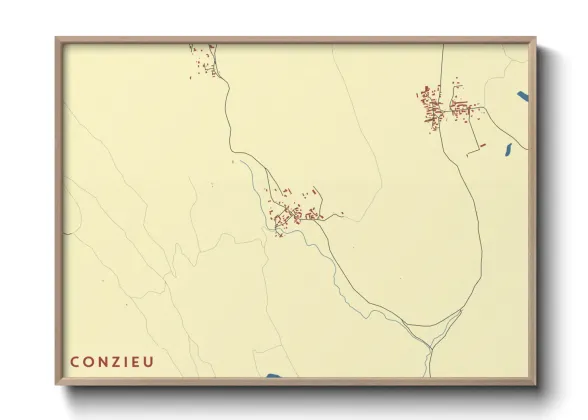 Une affiche de carte sur Conzieu