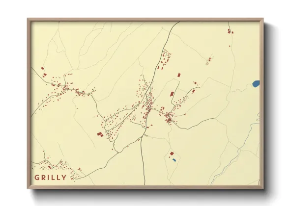 Une affiche de carte sur Grilly