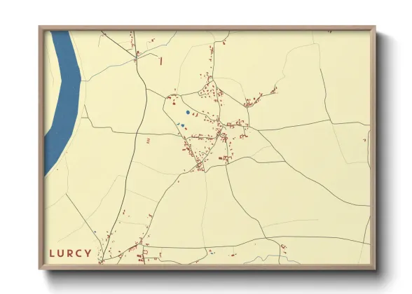 Une affiche de carte sur Lurcy
