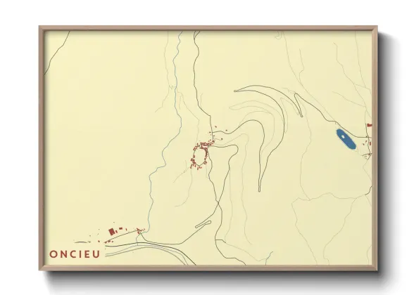 Une affiche de carte sur Oncieu