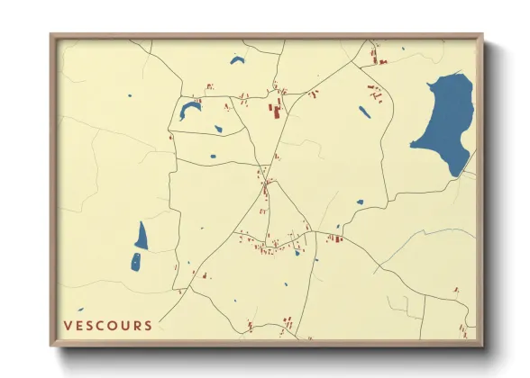 Une affiche de carte sur Vescours