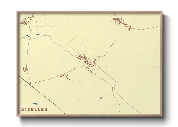 Une affiche de carte sur Aizelles