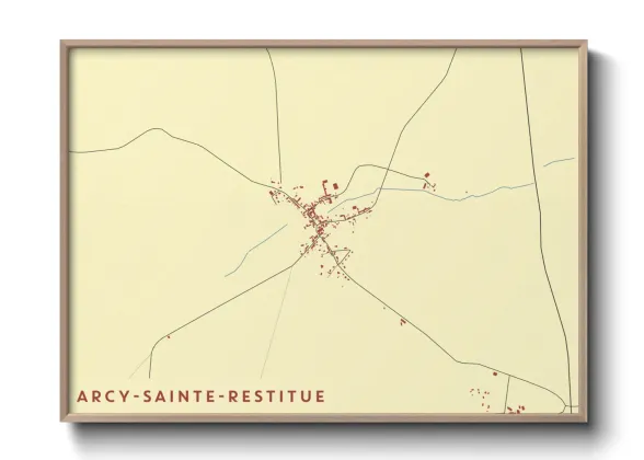 Une affiche de carte sur Arcy-Sainte-Restitue