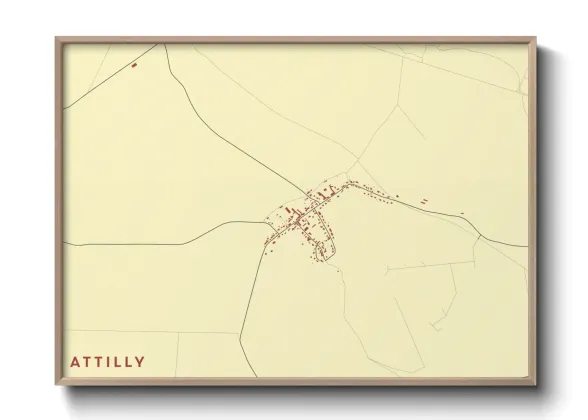 Une affiche de carte sur Attilly
