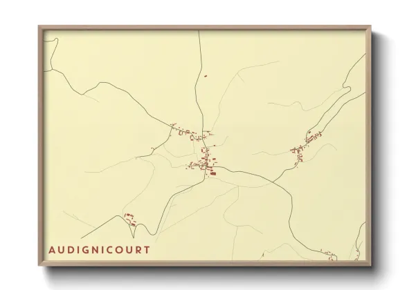 Une affiche de carte sur Audignicourt
