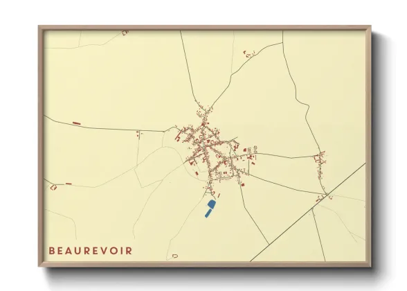 Une affiche de carte sur Beaurevoir