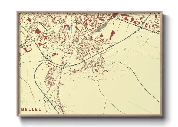 Une affiche de carte sur Belleu