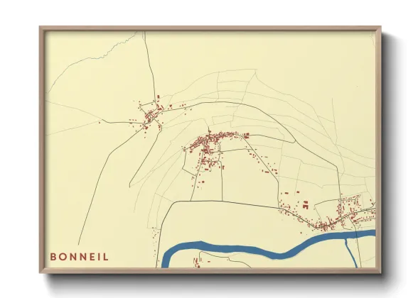 Une affiche de carte sur Bonneil