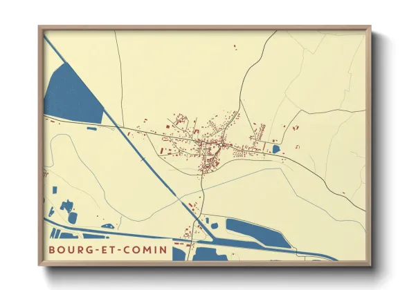 Une affiche de carte sur Bourg-et-Comin