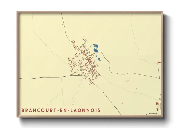 Une affiche de carte sur Brancourt-en-Laonnois