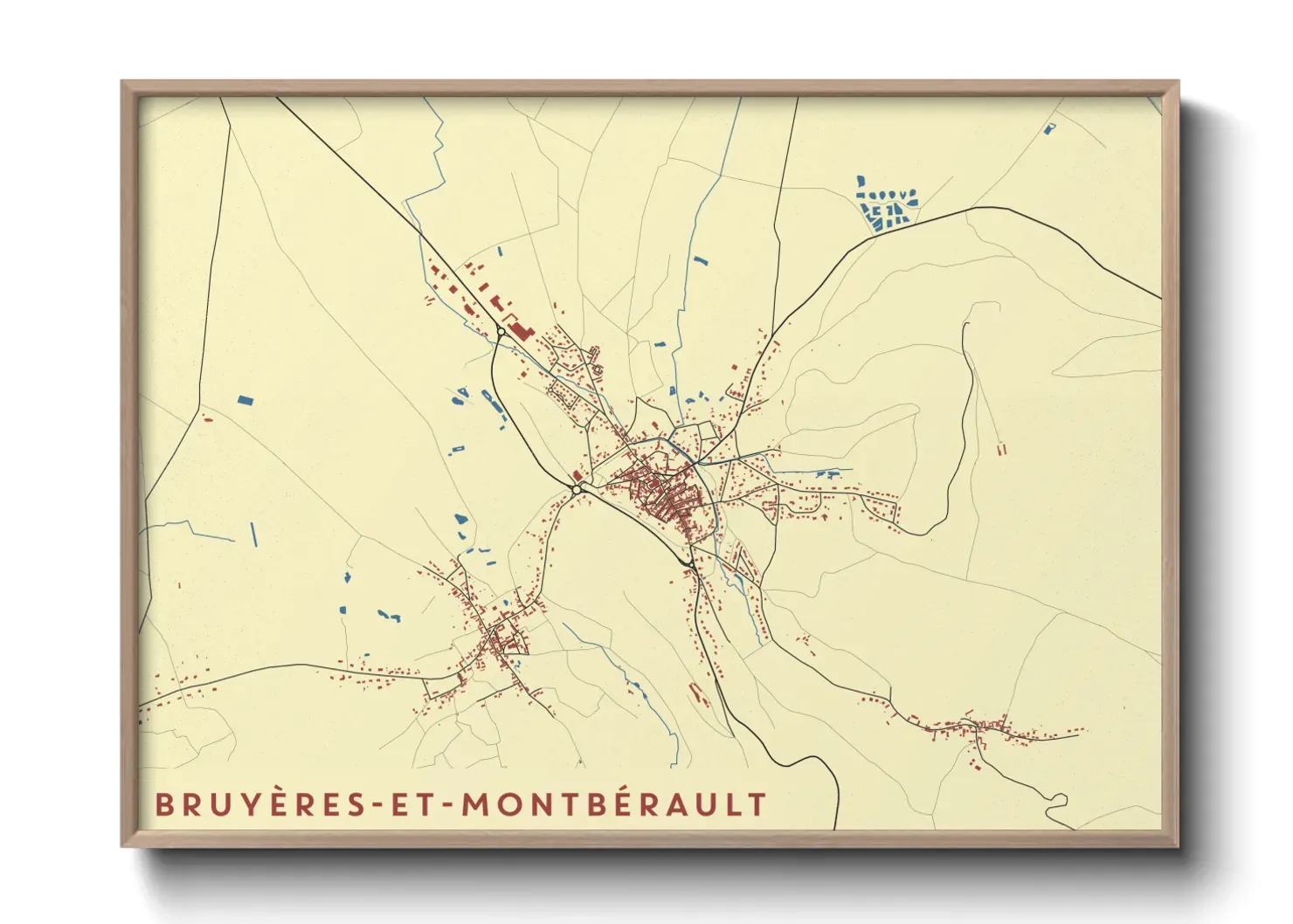 Un poster carteBruyères-et-Montbérault