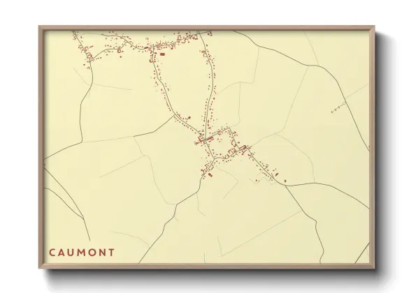 Une affiche de carte sur Caumont