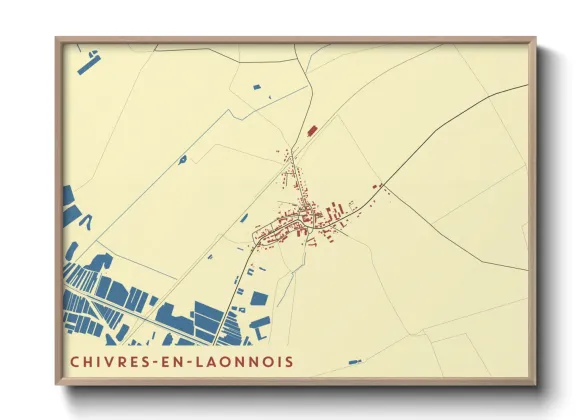 Une affiche de carte sur Chivres-en-Laonnois