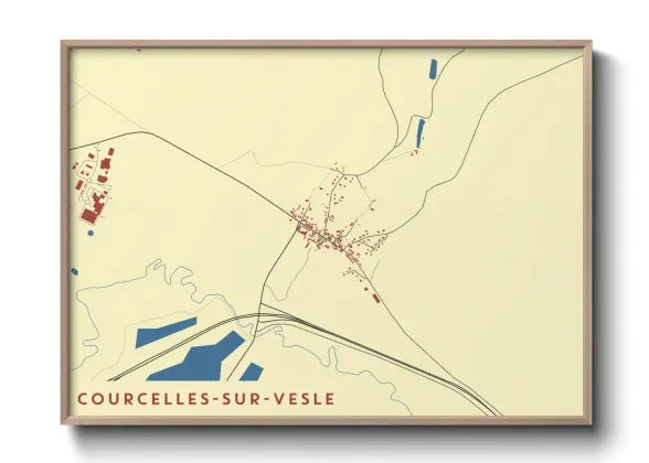 Une affiche de carte sur Courcelles-sur-Vesle