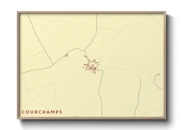 Une affiche de carte sur Courchamps
