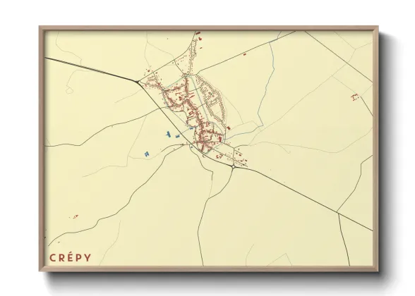Une affiche de carte sur Crépy