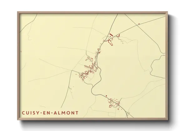 Une affiche de carte sur Cuisy-en-Almont