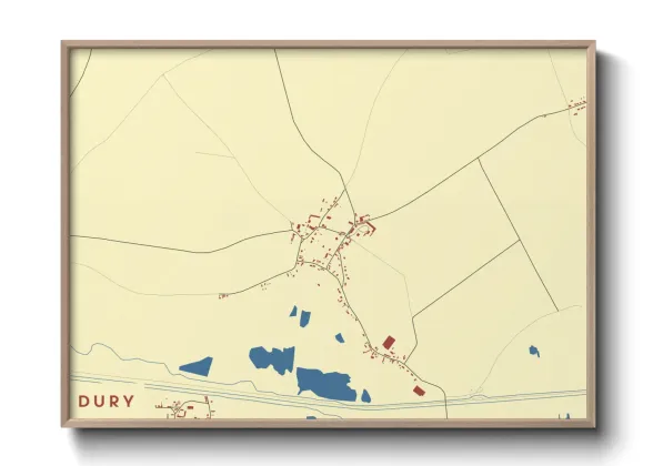 Une affiche de carte sur Dury