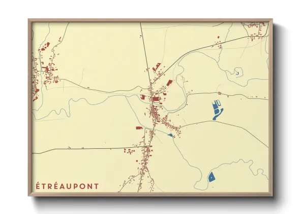 Une affiche de carte sur Étréaupont