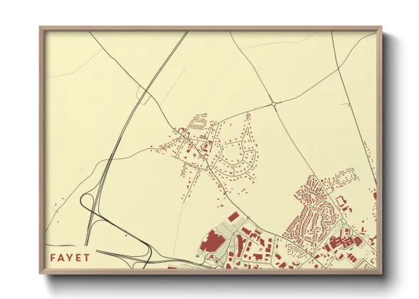 Une affiche de carte sur Fayet