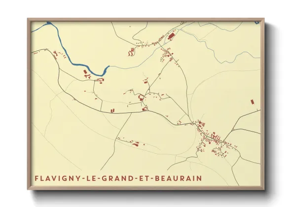 Une affiche de carte sur Flavigny-le-Grand-et-Beaurain