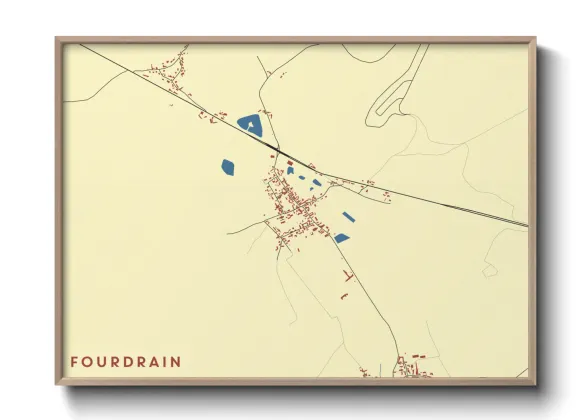 Une affiche de carte sur Fourdrain