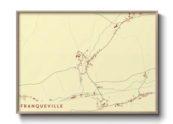 Une affiche de carte sur Franqueville