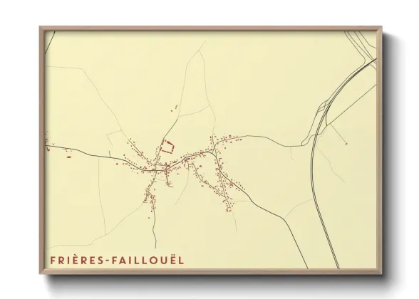 Une affiche de carte sur Frières-Faillouël
