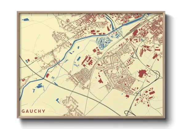 Une affiche de carte sur Gauchy