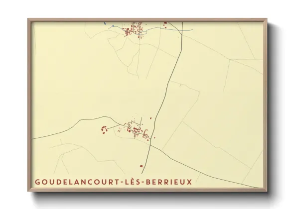 Une affiche de carte sur Goudelancourt-lès-Berrieux