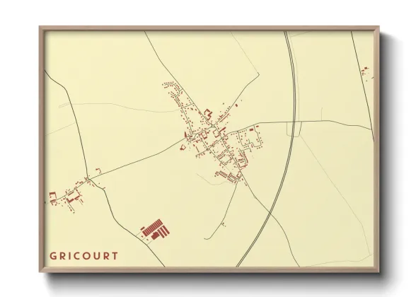 Une affiche de carte sur Gricourt