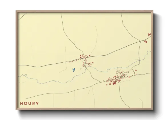 Une affiche de carte sur Houry