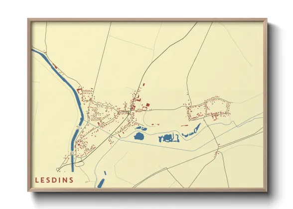 Une affiche de carte sur Lesdins