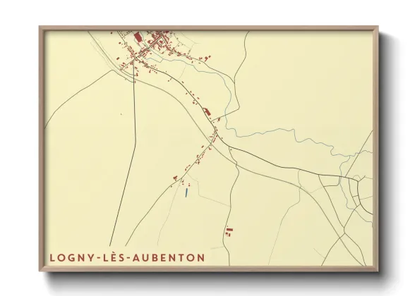 Une affiche de carte sur Logny-lès-Aubenton