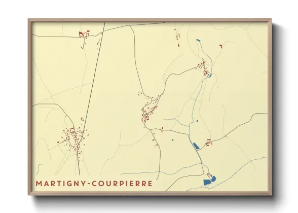 Une affiche de carte sur Martigny-Courpierre