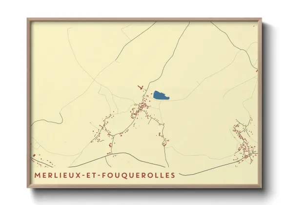 Une affiche de carte sur Merlieux-et-Fouquerolles