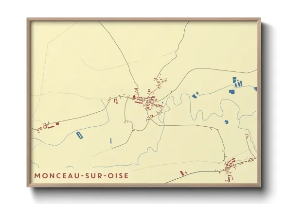Une affiche de carte sur Monceau-sur-Oise