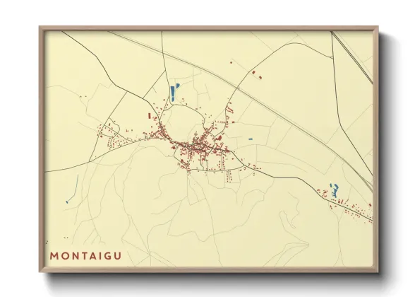 Une affiche de carte sur Montaigu