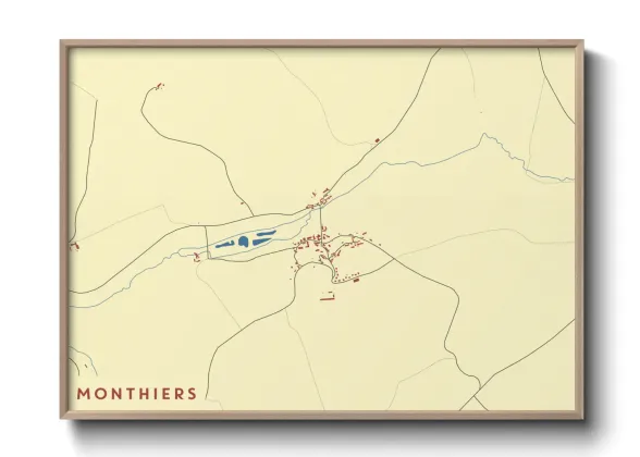 Une affiche de carte sur Monthiers
