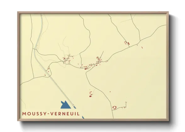Une affiche de carte sur Moussy-Verneuil