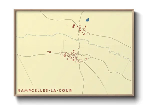 Une affiche de carte sur Nampcelles-la-Cour