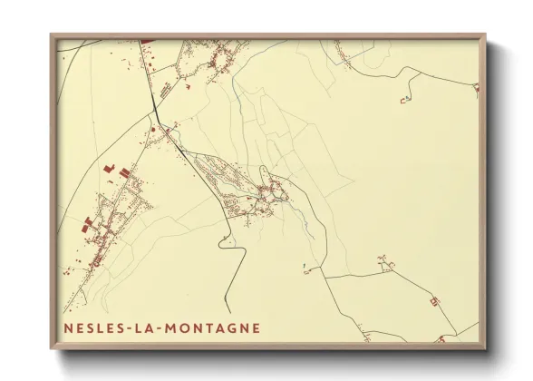 Une affiche de carte sur Nesles-la-Montagne
