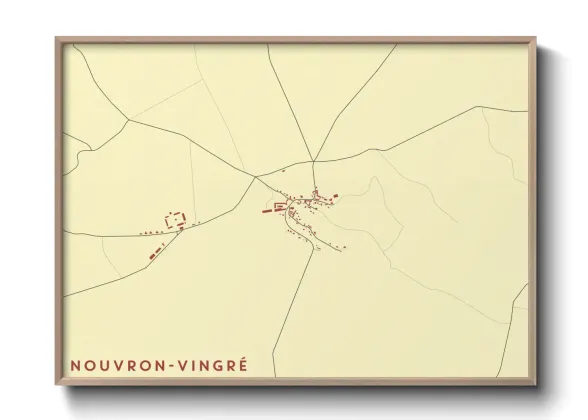 Une affiche de carte sur Nouvron-Vingré