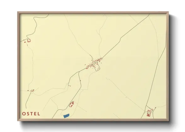 Une affiche de carte sur Ostel