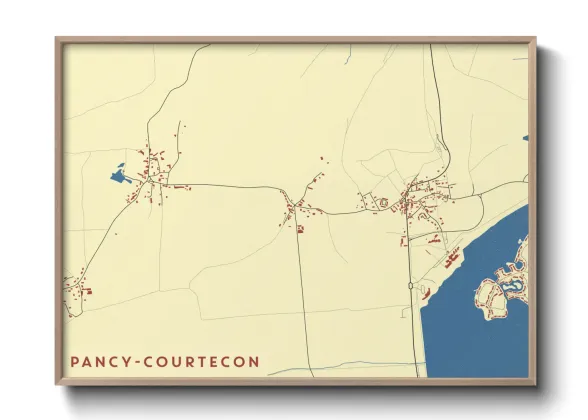 Une affiche de carte sur Pancy-Courtecon