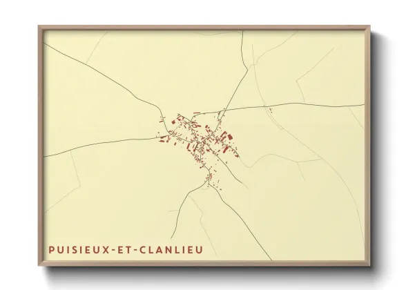 Une affiche de carte sur Puisieux-et-Clanlieu