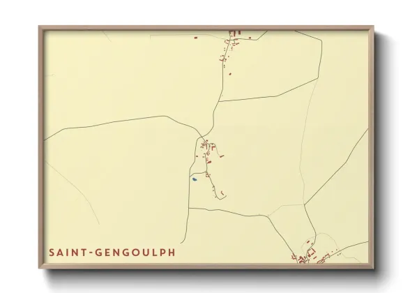Une affiche de carte sur Saint-Gengoulph