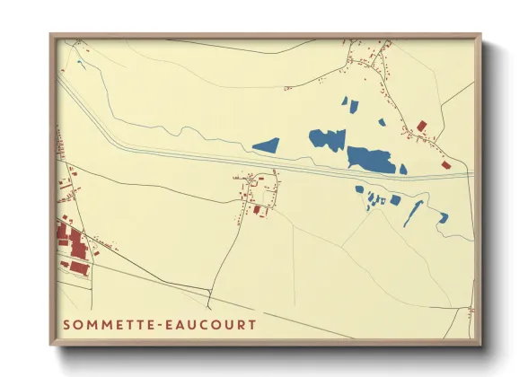 Une affiche de carte sur Sommette-Eaucourt