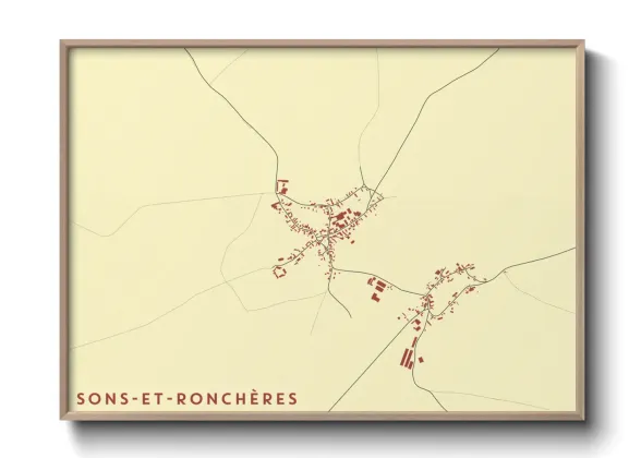 Une affiche de carte sur Sons-et-Ronchères